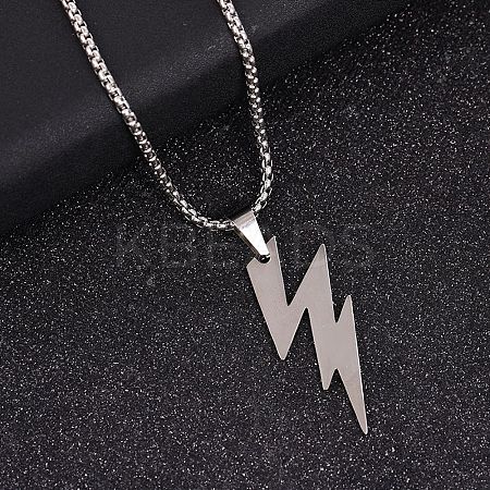 201 Stainless Steel Pendant Necklaces NJEW-D307-02P-A-1