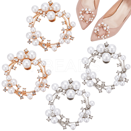 4Pcs 2 Colors Alloy Rhinestone Shoe Decorations FIND-GF0006-59-1
