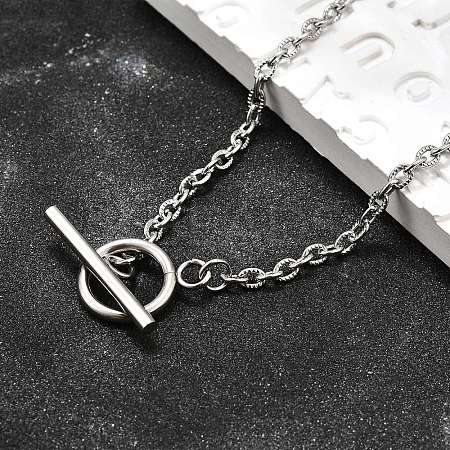 Non-Tarnish 304 Stainless Steel Cable Chain Necklaces X-NJEW-JN01471-1