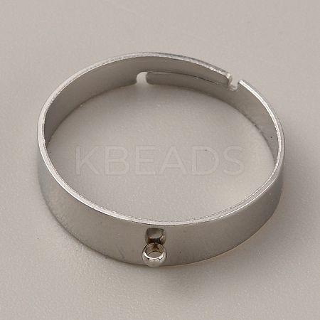 Adjustable 304 Stainless Steel Finger Ring Settings STAS-WH0033-11B-P-1