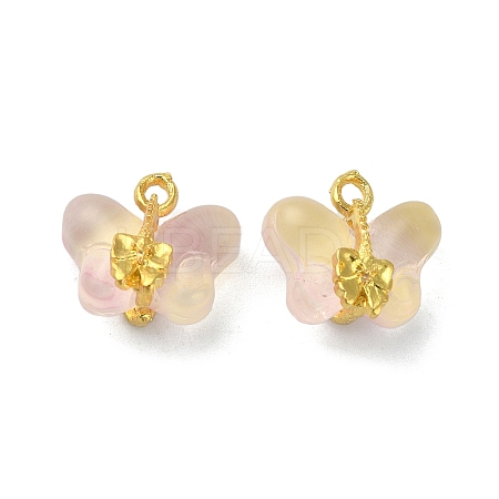 Light Gold Tone Alloy with Glass Charms LS-PALLOY-Q457-01G-03-1