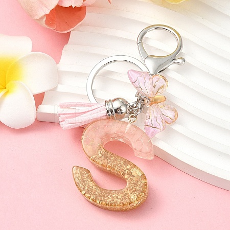 Resin & Acrylic & Faux Suede Tassel Keychain KEYC-YW00123-19-1
