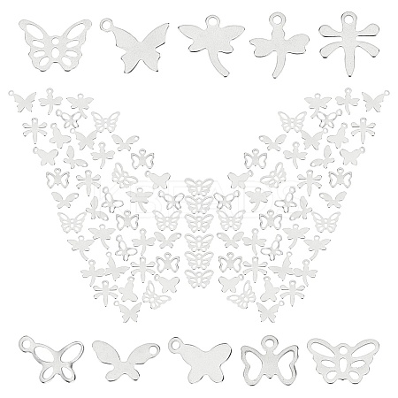 200Pcs 10 Styles 201 Stainless Steel Charms STAS-SC0002-87-1