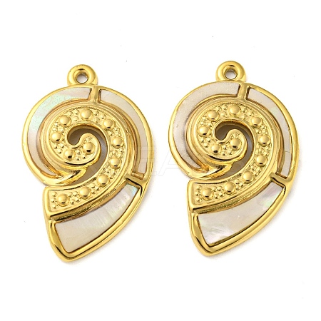 Natural Shell Pendants X-STAS-P341-01G-02-1