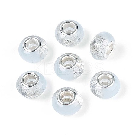 Transparent Resin Rondelle European Beads RESI-N044-02E-1