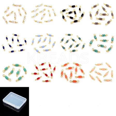 48Pcs 12 Colors Eco-Friendly Electroplated Glass Connector Charms KK-FH0007-16-RS-1