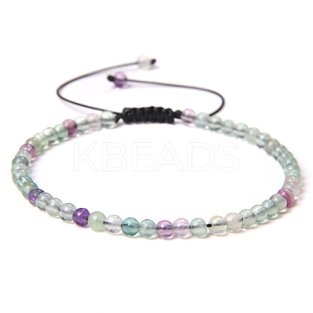 4mm Natural Fluorite Beaded Braided Bracelets SY1950-12-1