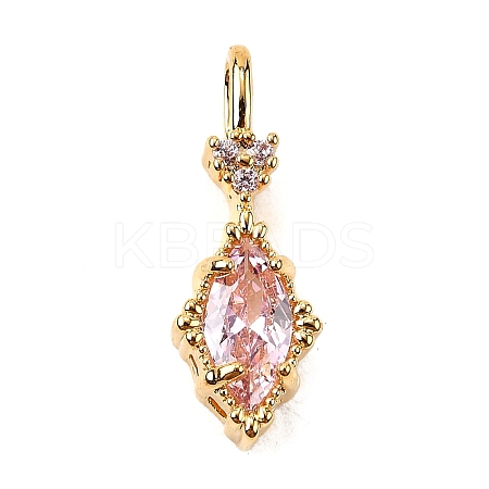 Brass Micro Pave Cubic Zirconia Pendants KK-F901-02C-G-1
