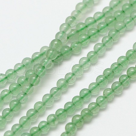 Natural Gemstone Aventurine Round Beads Strands X-G-A130-2mm-H01-1