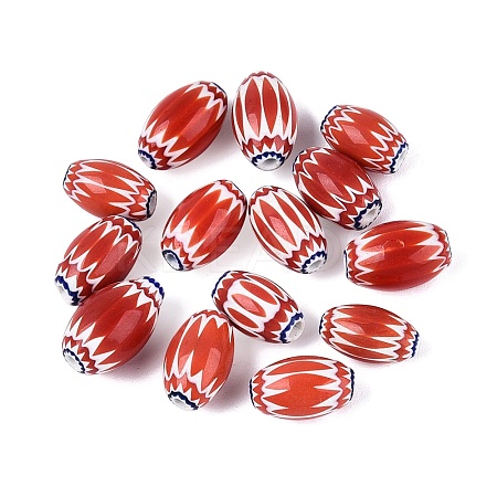 Handmade Millefiori Glass Barrel Beads LS-LA-N002-04B-1