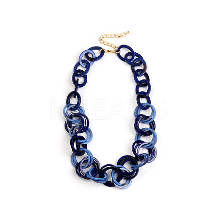 Acrylic Ring Oval Link Chain Necklaces FS-WG97EE9-01-1
