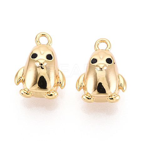 Brass Micro Pave Clear Cubic Zirconia Pendants KK-T078-12G-1