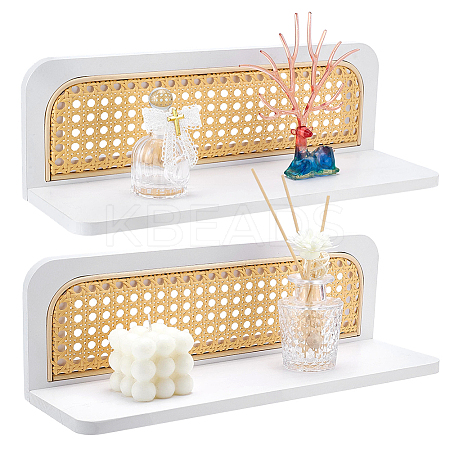 2Pcs Wood Floating Shelves AJEW-WH0643-179-1