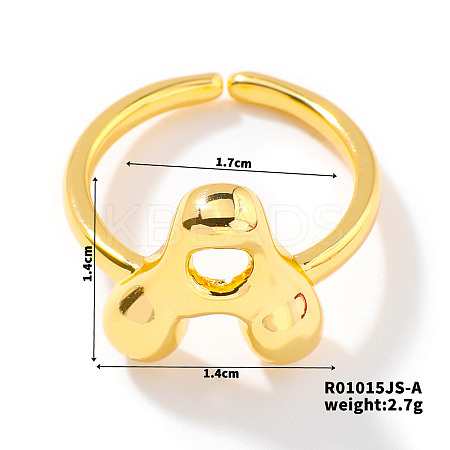 Fashionable Letter Brass Open Cuff for Women UR6840-1-1