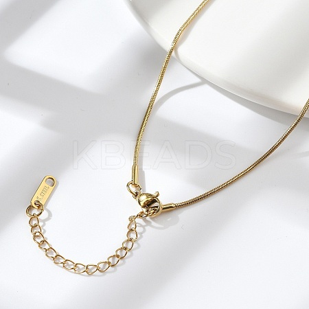 Ion Plating(IP) 304 Stainless Steel Round Snake Chain Necklace for Men Women LS-NJEW-K245-016C-1