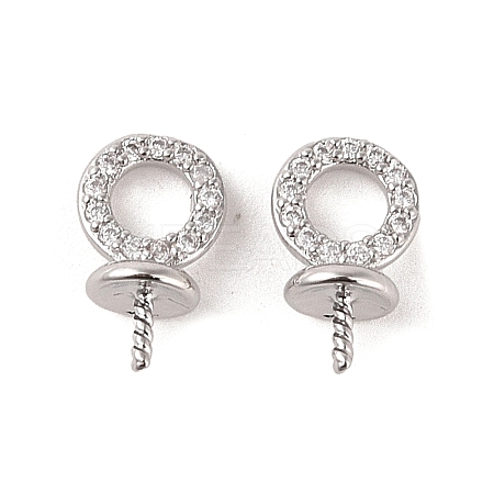 Brass with Cubic Zirconia Peg Bails LS-KK-B087-13B-P-1