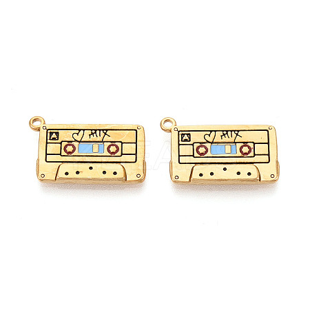 304 Stainless Steel Enamel Pendants X-STAS-N124-20G-1