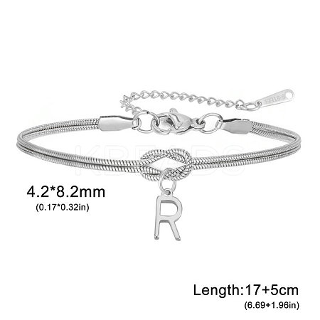 304 Stainless Steel Initial Charm Bracelets FS-WGD8E41-41-1