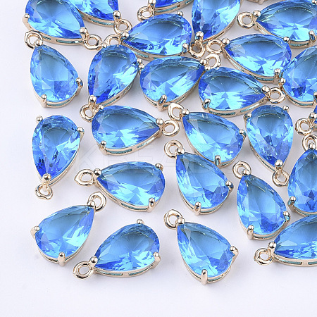 Transparent Glass Charms X-GLAA-T007-11B-1