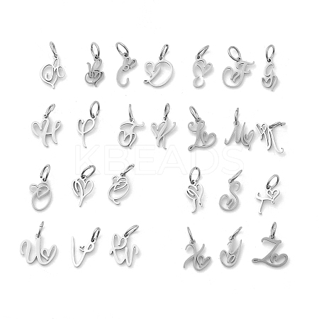 26Pcs 304 Stainless Steel Letter A~Z Charms STAS-P411-01P-1