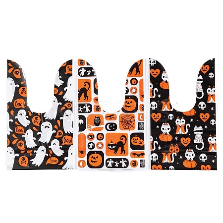 100Pcs Rabbit Shaped Halloween Candy Plastic Bags ABAG-U001-02I-1