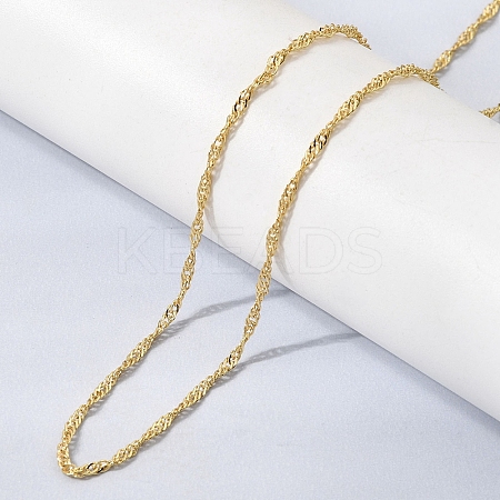 Brass Singapore Chain Necklaces NJEW-D298-01G-1
