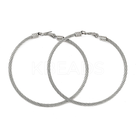 304 Stainless Steel Ring Hoop Earrings for Women EJEW-M023-08B-1