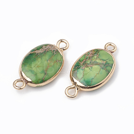 Electroplate Natural Regalite/Imperial Jasper/Sea Sediment Jasper Links connectors X-G-S329-017B-1