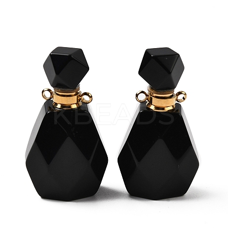 Natural Obsidian Perfume Bottle Pendants G-B149-02G-04-1