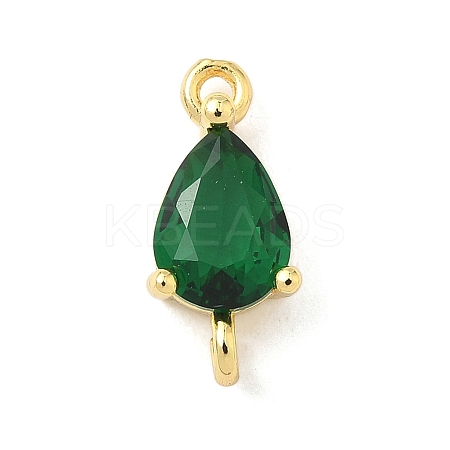 Brass Pave Cubic Zirconia Connector Charms KK-Z120-31G-01-1