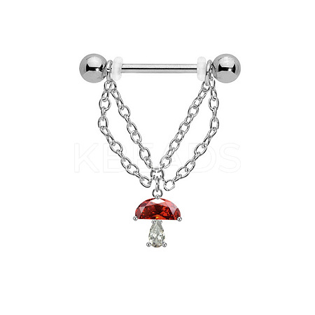 316L Surgical Stainless Steel Crystal Rhinestone Nipple Rings WGE19D8-01-1