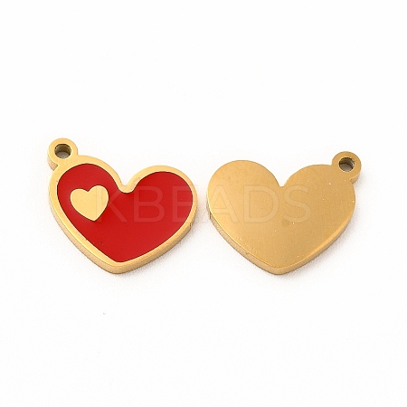 Ion Plating(IP) 304 Stainless Steel Enamel Charms STAS-F291-08G-02-1