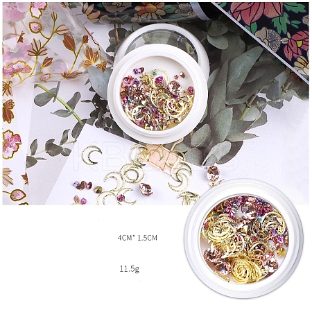 Aluminum Alloy Cabochons & Rhinestone LS-MRMJ-WH0072-07-1