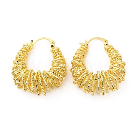 Rack Plating Brass Wire Wrap Hoop Earrings for Women EJEW-D059-17G-1