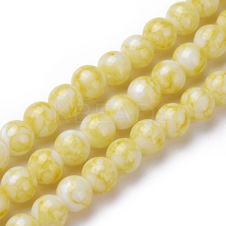 Spray Painted Glass Beads Strands GLAA-F098-01A-03-1