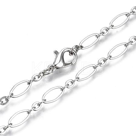 Brass Cable Chains Necklace Making MAK-S072-16B-P-1