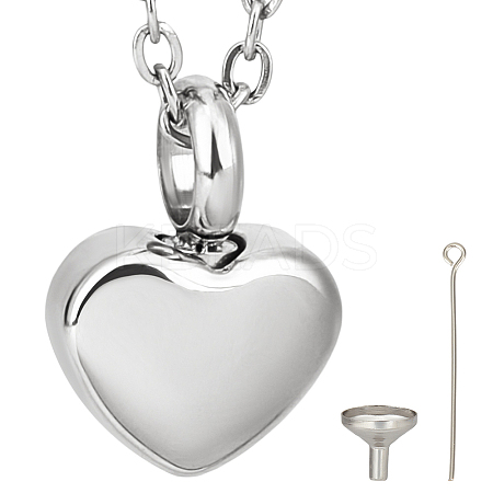 Stainless Steel Urn Ashes Necklace NJEW-CN0001-03P-1