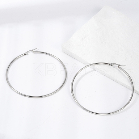 Tarnish Resistant 304 Stainless Steel Big Hoop Earrings X-EJEW-F105-02P-1