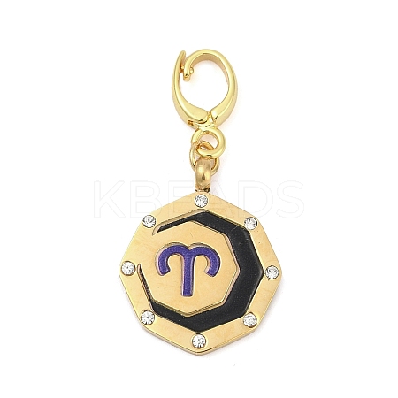 304 Stainless Steel Enamel Pendant Decoration STAS-S168-01G-01-1