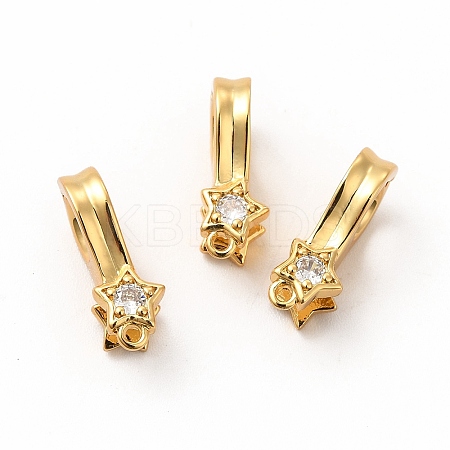 Real 18K Gold Plated Brass Clear Cubic Zirconia Pendants KK-K165-17-1