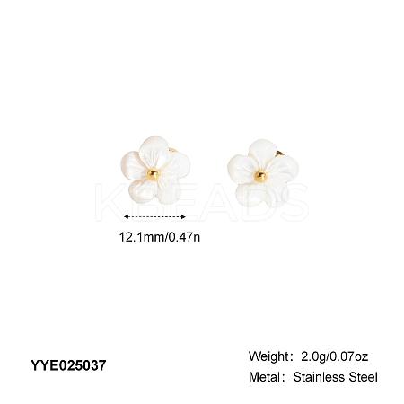 Fashion Stainless Steel Flower Stud Earrings for Women WL9140-3-1