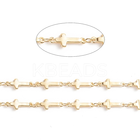 Brass Sideways Cross Link Chains CHC-E021-10A-1