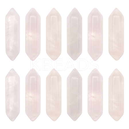 12Pcs Faceted Natural Rose Quartz Double Terminated Points G-OC0003-65-1