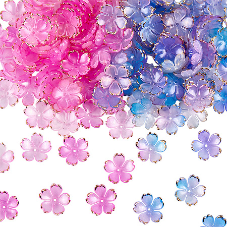 180Pcs 2 Colors Acrylic Bead Caps OACR-PA0001-37E-1
