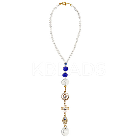 Evil Eye Glass Pendant Decorations HJEW-MA00030-1