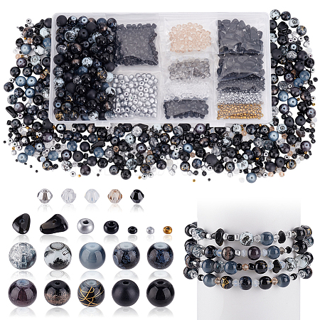 Imitate Austrian Crystal Bicone Glass & Mixed Glass Beads Findings Kits GLAA-GA0002-32-1