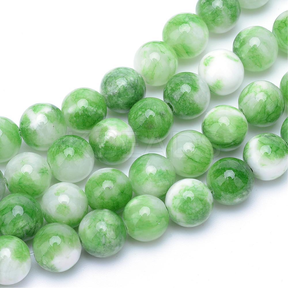 Wholesale Natural Dyed White Jade Gemstone Bead Strands - KBeads.com