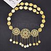 Alloy Colorful Rhinestone Flower Coin Tassel Waist Belly Chains for Women FS-WGD7CCF-01-4