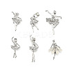 12Pcs 12 Styles Ballet Dancer Alloy Rhinestone Brooches for Backpack Clothes JEWB-A033-05P-2