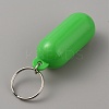 Plastic Pill-shape Floating Pendant Keychain KEYC-WH0027-113A-2